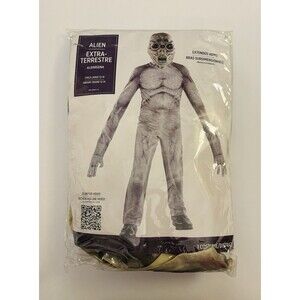 Alien Extra-Terrestrial Halloween Costume  Child Large 12-14 Mask Jumpsuit Arms